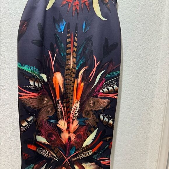 Nicole Miller Atelier Feather Print Pencil Skirt Size 2